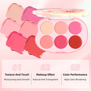Lip & Cheek Palette - 6 Shades - Mesh Gradient